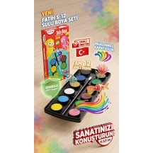 Fatih Sulu Boya S-12 12 Renk Tablet 2'li Avantaj Paket Yıkanabilir Okul Boyası Seti Çok Renkli