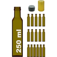 Afracam Maraska Yeşil 250 ML Cam Şişe Kapak Kapüşon 16 Adet