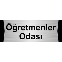 Öğretmenler Odası 7x20cm Gümüş Renk Metal Yönlendirme Levhası