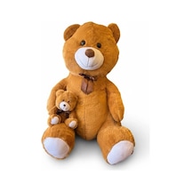 62518 100 Cm Yavrulu Ayı Peluş -hly Kahverengi