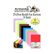 Fon Kartonu 10 Lu 25x35 Cm 5 Paket Artlantis 10 Renk Fon Kartonu 25x35 Okul Sınıf Kreş Anasınıfı