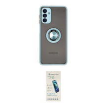 Cep Samsung Uyumlu Galaxy A04s Kılıf Yörünge Çizgi İkili Koruma Seti Najmaddin Sarı