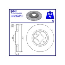Citroen C4 I 2.0 Hdi 2007-2008 Delphi Ön Fren Diski 2 Adet