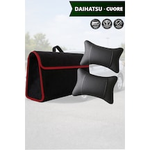 Daihatsu Cuore Uyumlu Siyah Renk Bagaj Çantası Koltuk Yastığı Lüks Model