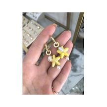 Deniz Yıldızı Ve İncili Küpe Sarı