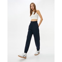 Koton Jogger Eşofman Altı Yüksek Bel Rahat Kalıp Cepli Pamuk Karışımlı Lacivert 4sal40061ık 4SAL40061IK704 Lacivert