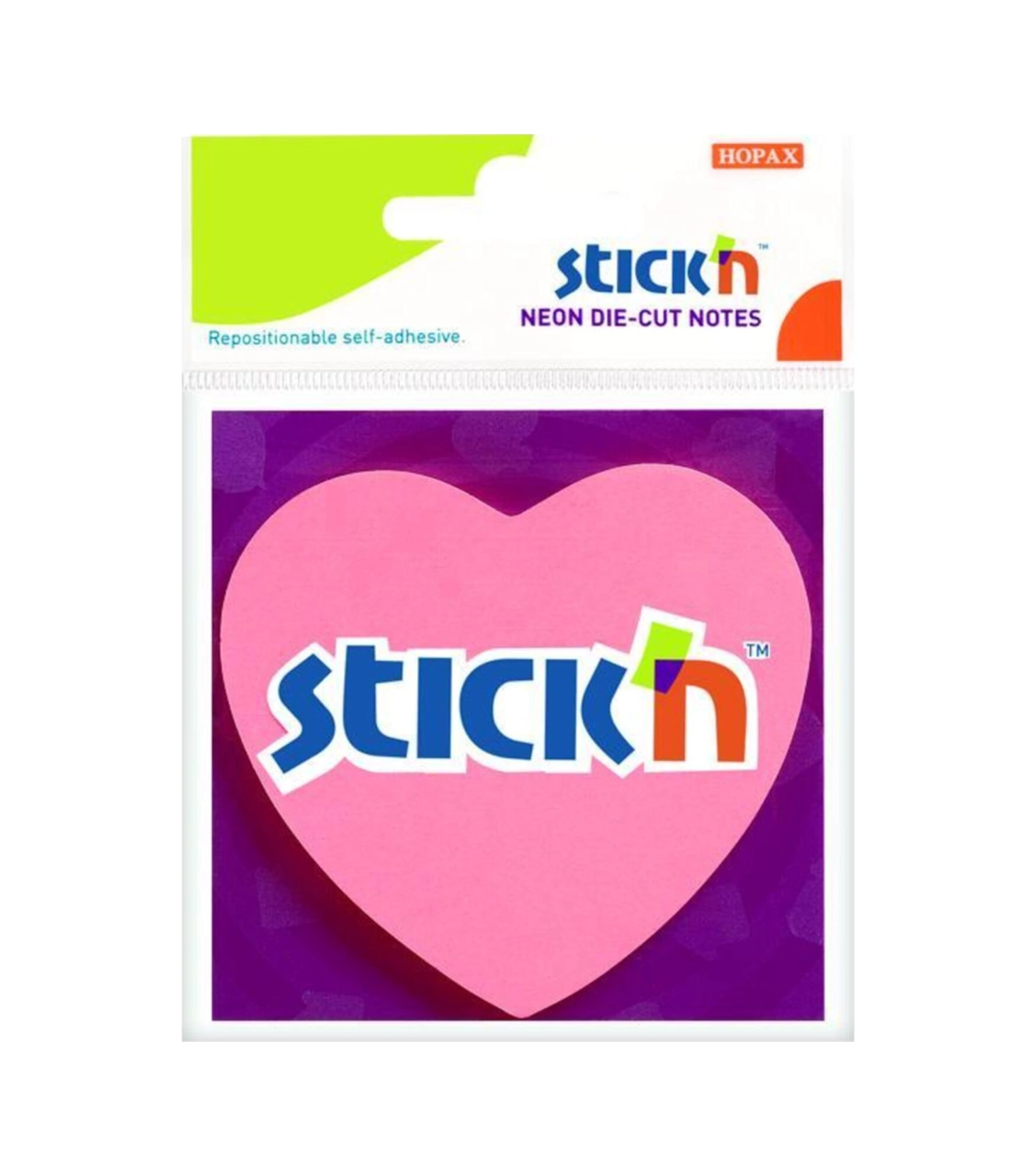 Stickn 70x70mm Kalp Neon Pembe Yapışkanlı Not Kağıdı 50 Yaprak 4 Paket 21448
