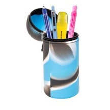 Serve Hoop-Up  Vakumlu Silikon Kalem Kutusu Mavi–Lacivert Renkli Mermer Desenli