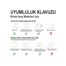 Mercedes-benz E Serisi Deri Detaylı Oto Koltuk Kılıfı Ön Arka Set Siyah Tarçın Vista Fs