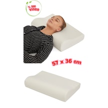 Simple The Pillow 57 Cm Boyun Yastığı Ortopedik Yastık Düzleşme Ve Boyun İçin Destekli Yastık Beyaz