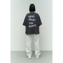 Need Money Antrasit Oversize T-shirt