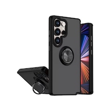 Newface Samsung Galaxy S26 Ultra Montreal Yüzüklü Silikon Kapak - Siyah