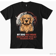 Flood Of Style Köpeğim Ticaret Planımından Daha Disiplinli Tutarlıdır Erkek Kadın Tişörtleri %100 Pamuklu Ti Siyah