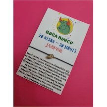 Gümüştel El Sanatları Sertifikalı Boğa Burcu Jasper Doğal Taşlı Ip Burç Bilekliği Çok Renkli