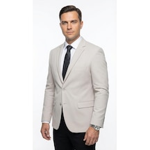 Plus Scorpion Erkek Slim Fit Ceket Likralı Fitilli Kumaş, Çift Düğmeli Tek Yırtmaçlı Modern Tasarım Taş