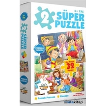 2 Süper Puzzle / Pamuk Prenses - Pinokyo 4+ Yaş