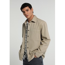 Colin's Colins Relaxed Fit Erkek Bej Shacket Cl1082298 Q1.v1 Lbg Light Beige