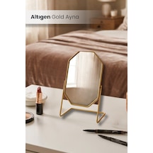 Gold Altıgen Metal Masa Üstü Makyaj Aynası Şık Masaüstü Altıgen Ayna Altın Rengi Gold Altıgen Metal Masa Üstü Makyaj Aynası Şık Masaüstü Altıgen Ayna Altın Rengi
