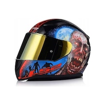 Ls2 Rapıd 2 Zombıe Fullface Motosiklet Kaskı Gold Camlı Kırmızı - Mavi