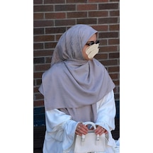 Qalortex Scarf Premium Jakarlı Mira B.boy Eşarp - Gümüş