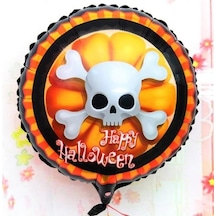 Halloween İskelet Kuru Kafa Folyo Balon 18 İnç Standart