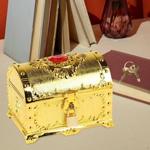 Altın Maceracı Hazine Kutusu Korsan Sahne Takı Çok Fonksiyonlu Antika Sandık