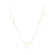 Kuyumcudukkani Zincirli "kalplerimiz"kolye-37225-g Gold