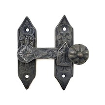 Antika Tarz Dekoratif Pirinç Kapı, Pencere Mandalı - 86x72 Mm, Oksit Ürün Adı