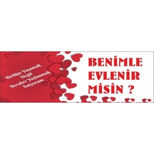 Evlilik Teklifi Pankartı 50x150 Cm Afiş