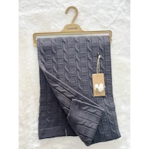 Btu7608 Triko Battaniye Antrasit