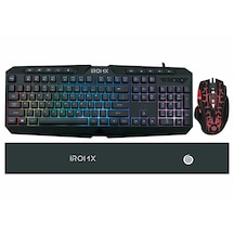 Iromx GMK44CC TR USB Kablolu Multimedya RGB Oyuncu Q Klavye Mouse Set