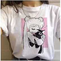 Sailor Moon Kawaii Beyaz Tişört Beyaz