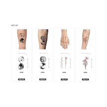 Yapıştırma Dövme 4 Adet Birden 1 Hafta Kalıcı Geçici Dövme Haftalık Set 5