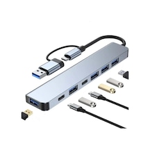 Plentiful Usb Hub 7 İn 1 Usb/type-c To Usb A, Usb C, Usb 2.0/3.0 Çevirici Adaptör Çok Portlu Tak Çalıştır Usb Çevirici