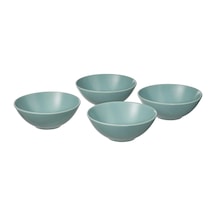 4 Adet Kase Seti, Meridyendukkan Mat Açık Turkuaz ,16 Cm Stoneware Fonksiyonel Tasarım