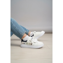 Enoch Karakter Figürlü Cırt Cırtlı Çocuk Sneaker Beyaz - Siyah