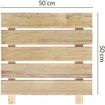 Ahşap Yer Karosu, Yer Döşeme, Ahşap Kaydırmaz Tırtıklı Döşeme Deck 50x50 Cm