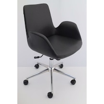 Hava Siyah Deri Ofis Personeli Çalışma Koltuğu