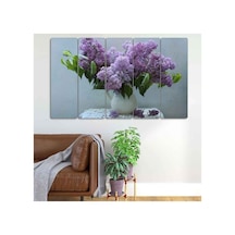Mor Saksıda Çiçek - 5 Parçalı Tablo Görsel - 702504113 Görsel