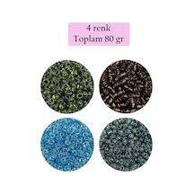 Dökme Cam Kum Boncuk 8/0 3 Mm - 4 Renk - Toplam 80 Gram - Bnc423