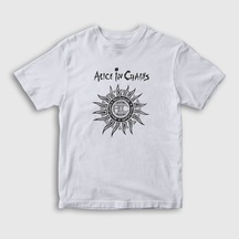 Presmono Unisex Çocuk Gray Alice In Chains T-shirt Beyaz