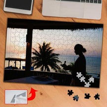 Gün Batımı Balkondaki Huzur 240 Parça Puzzle Yapboz Tablo-314