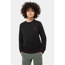 Tshirthane Red Spider Kırmızı Örümcek Baskılı Unisex Çocuk Siyah Sweatshirt (534645892) Siyah