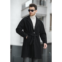 Oksit Layun Erkek Kemerli Oversize Rahat Kesim Kaşe Kaban Palto 001