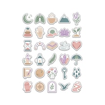 30 Adet Pastel Minimalist Huzur Sticker Seti - Ajanda Defter Telefon Çok Renkli