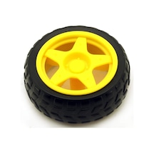 Sarı Tekerlek - 65mm 6v 250rpm Sarı Motor Uyumlu