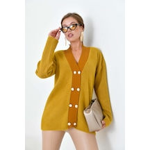 Ftz Women Kadın Düğme Detaylı Hırka Olive 20865 Olive