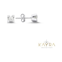 0.30 Karat Tektaş Pırlanta Küpe Ptk500