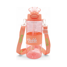 Hello Pipetli Suluk - Günlük Spor Su Şişesi - Renkli Boyun Askılı Okul Çocuk Suluğu 800 Ml Pembe