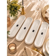 4lü Porselen Bianco Perla Zeytinlik 27cm -7827 Beyaz